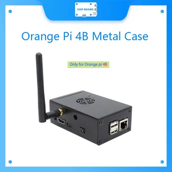 Oranžinė Pi 4B Atveju su Aušinimo Ventiliatorius, Oranžinė Pi 4B Metalo Atvejo / Shell / korpusas su Maitinimo Adapteris Heatsink Orange Pi 4B