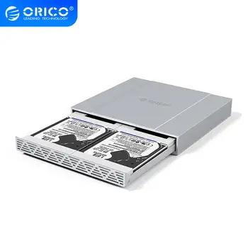 ORICO HDD Atveju 2*2.5 SATA į USB 3.1 Adapteris Kietojo Disko Gaubto 10Gbps HDD Raid0 Aptvarą SSD Diskas HDD Dėžutės Tipas C Atveju