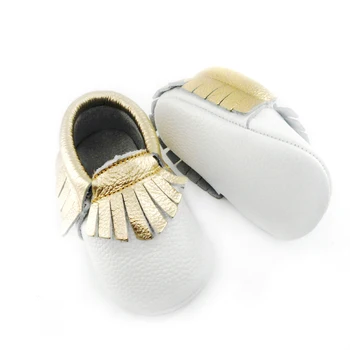 Originali Oda Kūdikių Mokasinai aukso kutas balti batai suvarstomi Kūdikių mokasinai fringe First Walker Chaussure naujagimių batai