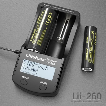 Originali/Pradinis Liitokala lii-260 LCD), 3,7 V 18650 baterija, įkroviklis/18500/16340/18350/14500/10440/17500 26650 Aptikimas ličio