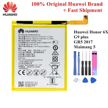 Originalios Baterijos HB386483ECW Už Huawei Honor 6X G9 plius GR5 2017 Maimang 5 3270/3340mAh Li-ion Akku su Įrankiais