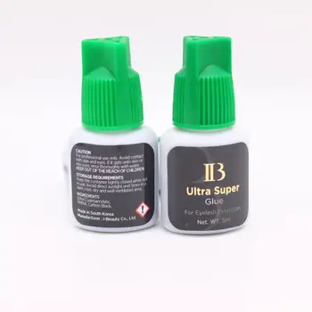 Originalios I-grožio Klijai 4 buteliai/daug IB Ultra super Klijai 2 sek Greitai Džiūstantis Individualus Blakstienų priauginimo Klijai žalios spalvos kepuraitė 5ml