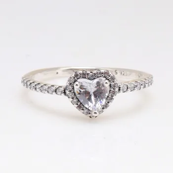 Originalus 925 кольцо Sidabro Visos Žiedas Kilnios Širdies Visos Žiedas Moterims Vestuves Dovanų bižuterijos