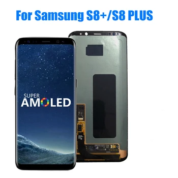 ORIGINALUS AMOLED skystųjų kristalų (LCD SAMSUNG Galaxy S8+ Plius G955U G955F Ekranas Jutiklinis Ekranas skaitmeninis keitiklis Su Negyvosios Dot mažas burn-šešėliai