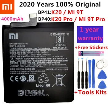 Originalus Bateriją BP41 BP40 Už Xiaomi Redmi K20 Pro Mi 9T Pro Mi9T Redmi K20Pro Premium Originali Baterija 4000mAh