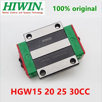 Originalus HIWIN HGW15CC HGW20CA HGW20CC HGW25CC HGW30CC linijinės briaunos blokuoti vežimėliai už HGR15 HGR20 HGR30 linijinis geležinkelių vadovas CNC