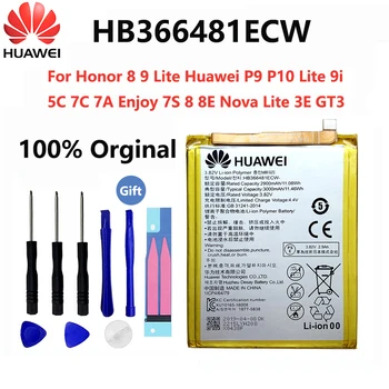 Originalus HUAWEI Honor 8 Baterijos Garbę 8 Lite 9 HB366481ECW Nekilnojamojo 3000mAh už 