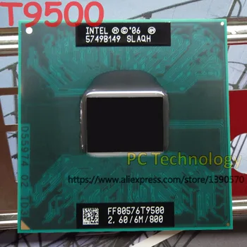 Originalus Intel Core2 Duo CPU T9500 (6M Cache, 2.6 GHz, 800 mhz FSB) Socket 479 Nešiojamas kompiuteris procesorius GM45 PM45 nemokamas pristatymas