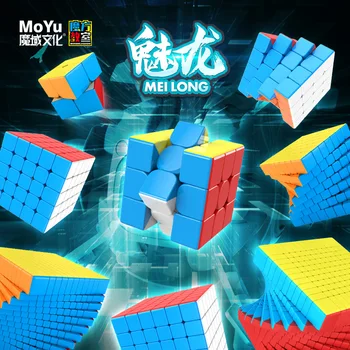 Originalus MOYU Meilong Cubing Klasėje Stickerless Aukštos Sluoksnių Dėlionė Greitis Kubeliai Profesinės Įspūdį Magija Neo Cubo Vaikų Žaislai