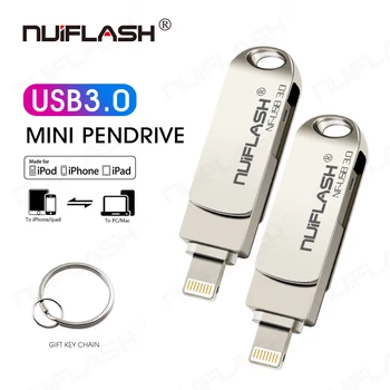 Originalus Nuiflash Flash Diskas 128GB 256 GB iXpand Eiti USB 3.0 Pendrive Memory Stick Metalo OTG Dual Slot U Disko iPhone/iPad/VNT