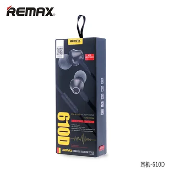 Originalus Remax RM-610D Metalo ausų vielos kontrolės Ausines su Mic Stereo Muzikos ausinių, skirtų 