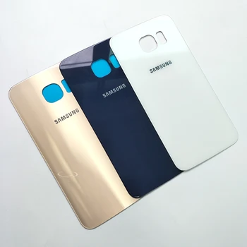 Originalus Samsung Galaxy S6 G9200 Atgal Būsto Baterija Telefono Dangtelį Stiklas Galinių Durelių Skydas Atveju, Pakeitimas, Remontas Dalis Su Logo