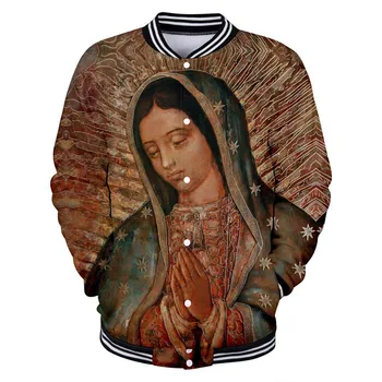 Our Lady Of Gvadalupės Mergelės Marijos Katalikų Meksikos Aukščiausios Kokybės Striukė vyrams chalatą ilgomis rankovėmis palaidinukė harajuku hoodies drabužiai