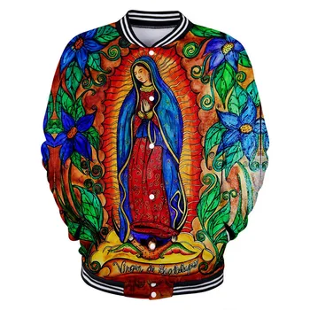 Our Lady Of Gvadalupės Mergelės Marijos Katalikų Meksikos Aukščiausios Kokybės Striukė vyrams chalatą ilgomis rankovėmis palaidinukė harajuku hoodies drabužiai