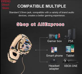 OVLENG GT88 Laidinio Žaidimų Headset E-Sporto Mikrofonas Stereo LED 7.1 Virtualaus Supa HiFi Ausines PS4 Nešiojamas KOMPIUTERIS