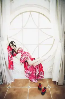 Pagal Užsakymą Pagaminti Seksualus Japonų Kimono Nustatyti Graži Moteris Suknelė Vasaros Veiklos Raudoną Kimono Moteris Šaudyti Drabužiai