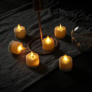 Pakuotėje yra 3 Led Flameless Žvakių Židinys Kandeliabrai, arba Stalo Puošimas Mirgėjimas Balta Šviesa Juda Liepsna Viko Ramstis Žvakė
