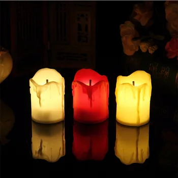Pakuotėje yra 6 arba 12 ne mirgėjimas Kaarsen,šiltai balta šviesos bougie anniversaire ,raudonos arba baltos spalvos arba geltono pagrindo flameless velas led