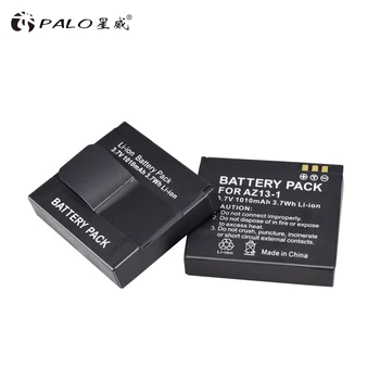 PALO 1010mAh AZ13-1 Baterija su USB Akumuliatoriaus Kroviklis Xiaomi Yi Veiksmų Fotoaparato Bateriją Įkrovimo Atsarginės Bateria