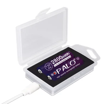 PALO 4pcs 2800mWh AA Li-ion 1,5 V Įkrovimo Baterija (akumuliatorius + 4pcs 1,5 v AAA 900mWh ličio įkraunama baterija 1,5 v, usb kroviklis