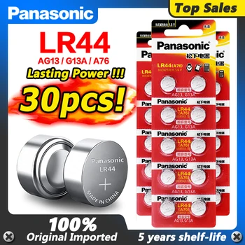 Panasonic Originalus 30pc 1,5 V Mygtuką Cell Baterijos lr44 Ličio Monetos Baterijų A76 13TN G13A LR44 LR1154 357A SR44