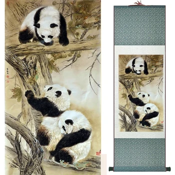Panda dažymas tradicinės Kinų Meno Tapybos šilko pažymėkite panda meno tapybos panda pictures19041902