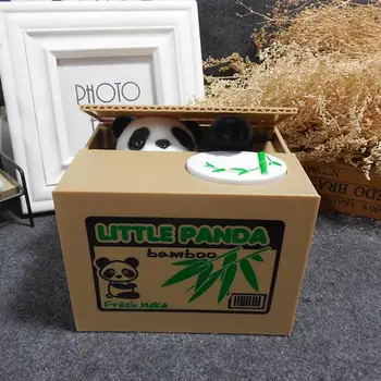 Panda Katė Vagis, Pinigų Dėžės Žaislų Automatinė Pavogė Monetos Piggy Bank Taupymo Lauke Vaikai Dovana Kačių Penny Centų Piggy Bank Apsimesti Žaisti