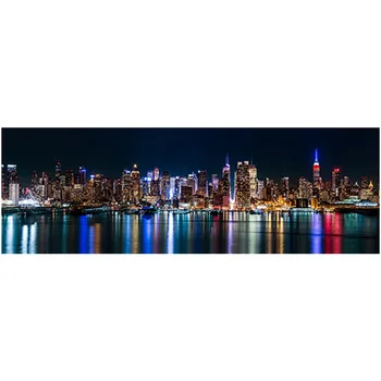 Panorama Į Manhetene Drobė Art Prints Naktį Vaizdas New York City, Plakatų Ir Grafikos Paveikslai Tapyba Lovų Kambaryje Cuadros Dekoras