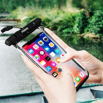Panoraminis telefono neperšlampamas maišelis rainproof jutiklinis ekranas vaizdo kamera vonia vandeniui telefono dėklas