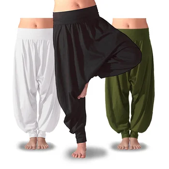 Pantalones Haremas Turcos Ancho tiro bajo Tallas grandes, pantalón de Algodón calidad Pilates Danza Meditación