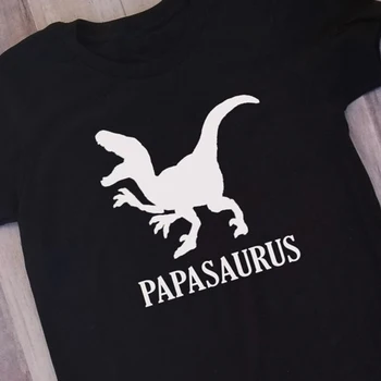 Papasaururs Dinozaurą T-Shirt Atsitiktinis Hipster Tėtis Šeimos Dinozaurų Viršūnes Atsitiktinis Vasaros Dinozaurų Harajuku Marškinėliai Camisetas Komplektus Tee