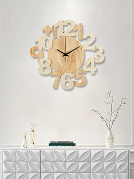 Paprasta Kūrybos Sieninis Laikrodis Tylus Modernus Medienos Nordic Dizainas Kambarį Aliuminio Laikrodžio Mechanizmas Reloj Sumalti Namų Dekoro BE50wc