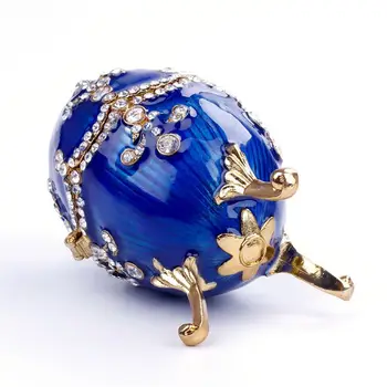 Papuošalai Organizatorius Faberge Kiaušinis Papuošalai Derliaus StyleTrinket Box (Mėlyna) T4MD