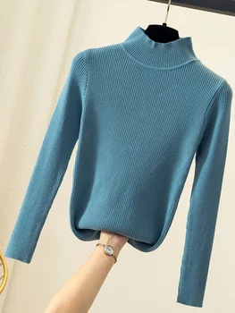 PARDAVIMO 2020 m. Rudens Žiemos moterys ilgomis rankovėmis golfo Stora ruožas traukti megztiniai office puloveris korėjos drabužiai drabužiai