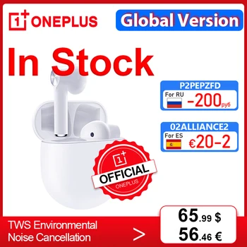 Pasaulinė Versija OnePlus Pumpurai OnePlus Oficiali Parduotuvė TWS Belaidės Ausinės Aplinkos Triukšmo slopinimas 3Mic OnePlus 8T Nord