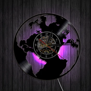 Pasaulio Žemėlapyje Vinilo Laikrodis, Pasaulio Žemėlapis, Laikrodis Sieninis Žemės Žemėlapį Sienos Meno Dekoro Reloj Mapa Vinilo Įrašas Sieniniai Laikrodžiai Handamde Dovana