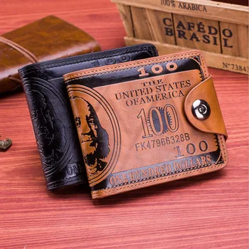 Pasienio eksporto vyrų sagtis trumpas piniginės JAV doleriais modelis kišenėje maišelį