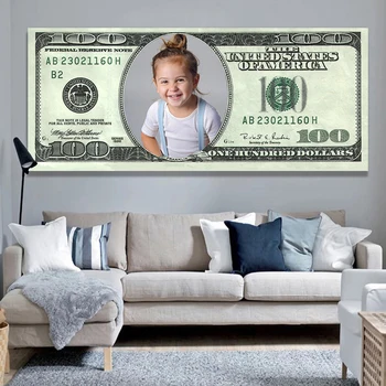 Pasirinktinius Nuotraukų Atspaudai ant JAV Dolerių Plakatas Drobė Sienos paveiksl 100 Dolerių Spausdinimo Tapybos Nuostabi Dovana Kambario Papuošimai