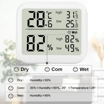 Patalpų LCD Ekranas, Aukšta Žema Temperatūra Drėgnumas Atminties Skaitmeninis Termometras su Drėgmėmačiu Namų Kūdikio Kambario Temperatūros ir Drėgmės Matuoklis