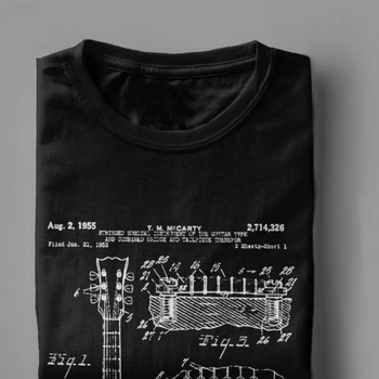 Patentų Akustine Elektrine Gitara Struktūrą Muzikos T Marškinėliai Vyrams Priemoka Medvilnės Derliaus Viršūnės T Shirts Jaunimo Meno Vienaskaitos Tshirts