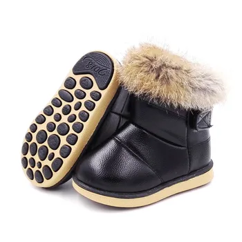 PATOGŪS VAIKAI Žiemą šilta merginos sniego batai batai vaikams, kūdikių batai batai pu odos minkštas apačioje sniego batai kūdikių mergaitės