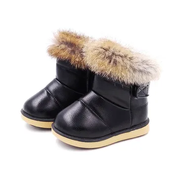 PATOGŪS VAIKAI Žiemą šilta merginos sniego batai batai vaikams, kūdikių batai batai pu odos minkštas apačioje sniego batai kūdikių mergaitės