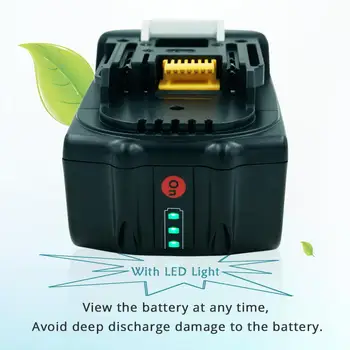 Patvarus, Bevieliuose Elektros Įrankiuose Bateriją 6000mAh Li-ion su LED už Makita 18V Akumuliatorius BL1830 BL1840 BL1850 BL1860