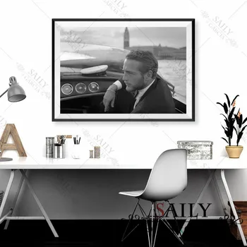 Paul Newman Juoda Balta Fotografija Spaudinių Klasikinis Kino Žvaigždės Fotografijos Meno Tapybos Drobės Vintage Mados Plakatas Namų Sienų Dekoras