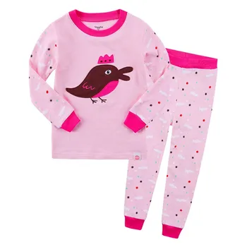Pavasarį, Rudenį medvilnės kūdikių namų drabužiai mergaitėms pajama 2 vnt. rinkinys vaikams sleepwear vaikams, naktiniai drabužiai animacinių filmų triušis fox 2 iki 7 metų amžiaus