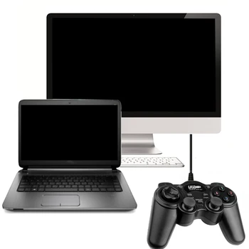 PC Kompiuteris, Nešiojamas Žaidimų Valdiklis USB ABS Plastiko Laidinio Gamepad Turbo Auto Funkcija