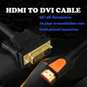 PCER HDMI į DVI Kabelis, DVI į HDMI Laidas, Audio Video Laidas DVI-HDMI male vyrų kabelis PC Stebėti HDTV Projektorius DVI24+1 Patinas
