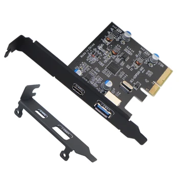 PCI-E PCI Express USB 3.1 Gen2 10Gbps Hub Tipo ir C Tipo 2-Port PCIe Plėtimosi Kortelės Adapteris, Skirtas 