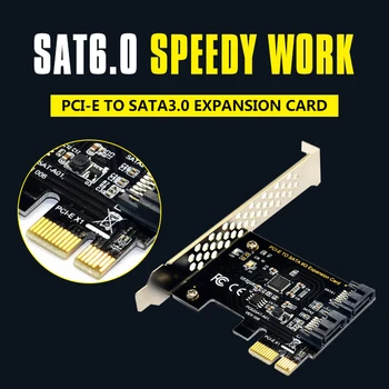 PCI Express, SATA 3 Valdiklio plokštė, 2 Port PCIe SATA III 6GB/s Vidinis Adapteris Keitiklis skirtas Staliniams PC Support SSD ir HDD w