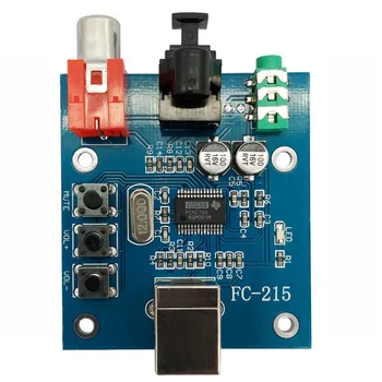 PCM2704 Audio DAC USB-S/PDIF Garso plokštė hifi VPK Dekoderis Valdybos 3.5 mm Analoginis Bendraašius Optinis 16bit 32KHz/44,1 KHz/48 khz E3-007